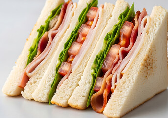 Delicious Club Sandwich with Turkey Bacon Lettuce and Tomato