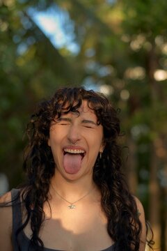 Joyful Expression in Nature With Vibrant Sunlight Shining Down