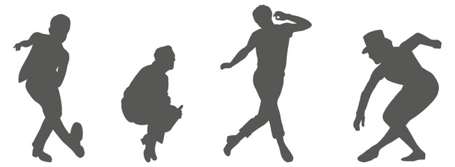 Dance performance silhouette collection set. Dancer silhouette collection.