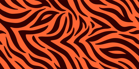 Fototapeta premium Seamless pattern with tiger stripes. Animal print.
