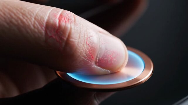 Hand Holding Copper Disc Closeup.