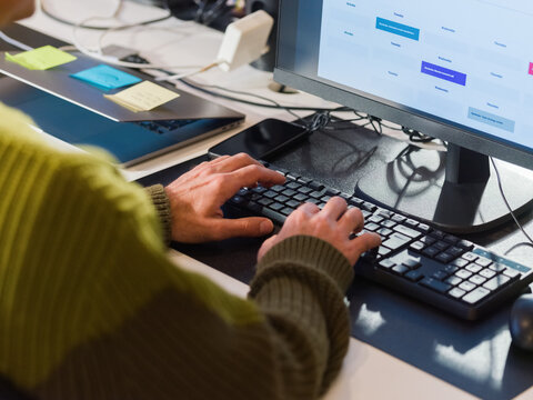 Man working using computer 