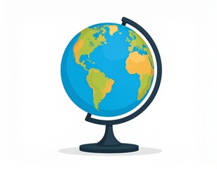 Detailed illustration of a globe showcasing continents and oceans, perfect for educational purposes and travel concepts.