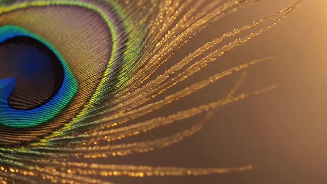 peacock feather close-up eye pattern macro iridescent plume vibrant