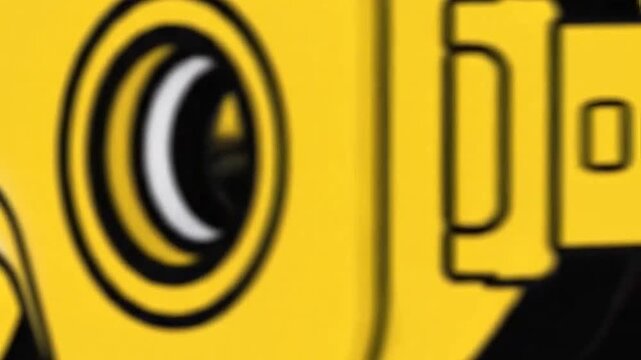 Yellow virtual reality headset illustration on a black background