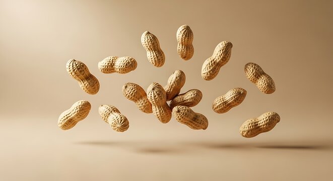 Peanuts Falling Through the Air.