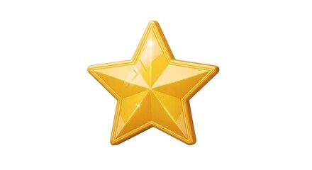 Obraz premium A shiny golden star symbol on a white background