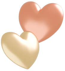 3D画像_ハート_オレンジ