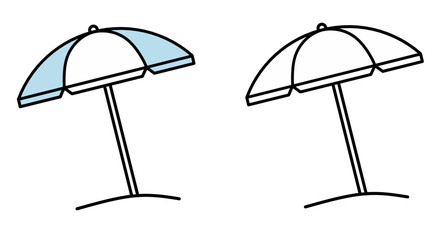 Vector illustration of beach umbrella. Beach umbrellas icon set © NaRa