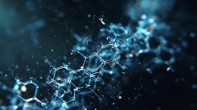 Drug development pipeline timeline as abstract holographic interface, futuristic blue lab background.