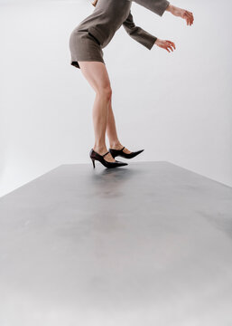 Business Style Jump On Platform In Heels