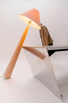 Abstract Office Scene With Tilted Large Lamp