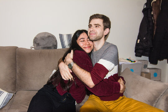 Interracial couple flash portrait 