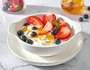 fruit salad with yogurt and berries