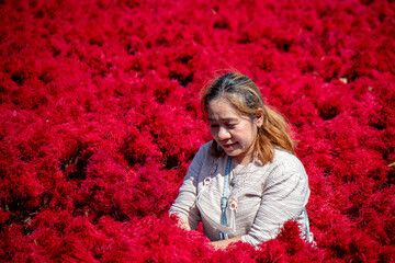 Woman Posing in a Field of Flowers