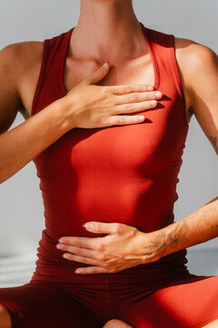 Faceless portrait of a woman doing yoga