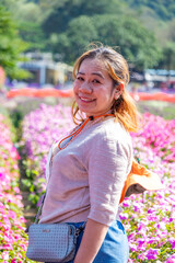 Woman Posing in a Field of Flowers