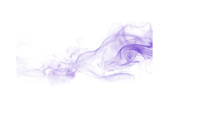 Soft purple wisps of smoke gracefully drift across a clean white background, creating an ethereal and abstract visual element. © MDNAZMUL
