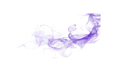 Obraz premium Organic abstract purple smoke shape with soft edges and a flowing motion on a white background