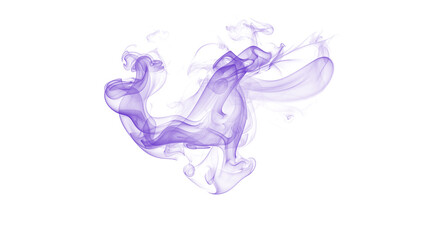 A visually striking formation of purple smoke, appearing like an abstract creature or spirit on white. © MDNAZMUL