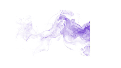 Obraz premium Wispy purple smoke unfurling in a graceful, flowing pattern across a clean white canvas, suggesting creativity.