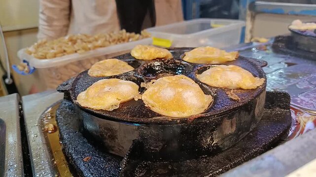 Traditional Indonesian Street Food Cooking MAKLOR(MACARONI TELOR/ egg macaroni) and CILOR (CILOK TELOR/ egg cilok) Scene  

