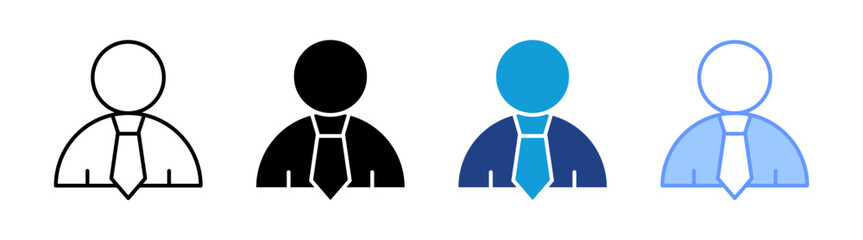 User icon set multiple style collection