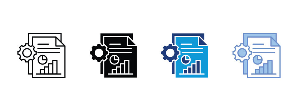 Report icon set multiple style collection