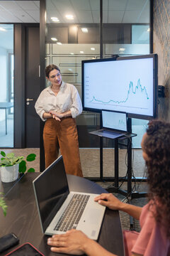 Presentation on Market Trends in a Modern Office Setting