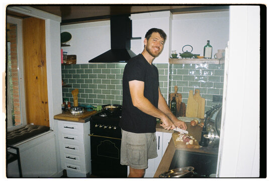 Man cooking kitchen