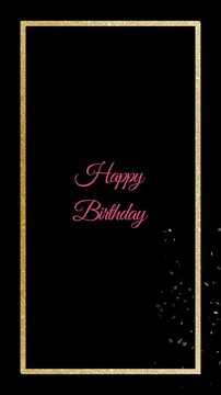 ゴールドフレームの誕生日お祝い用縦型動画