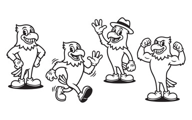 eagle funny cartoon mascot character