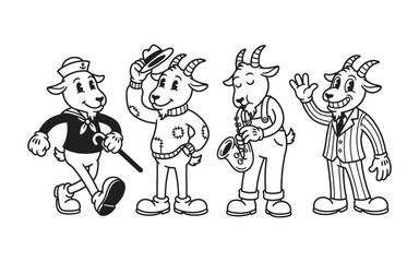 Naklejka premium goat funny cartoon mascot character