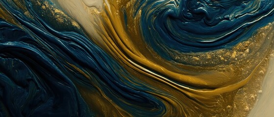Acrylic paint mixed together, luxurious wallpaper with gold dust, elegant waves, milky textures, 3D illustration, ideal for high-end design and art projects. The mixed media effect adds depth and opul