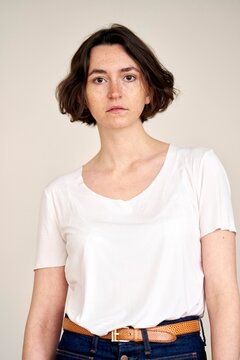 Natural Beauty Shines Through in Casual Portrait of a Young Woman