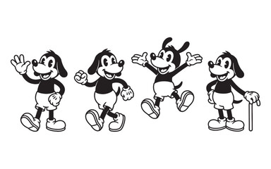 Obraz premium dog funny cartoon mascot character in different poses