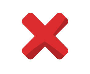 Obraz premium A red cross symbol icon on a white background