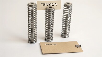 Tension Springs on Display with Optimized Load Tag for Mechanical Engineering and Material Science Applications