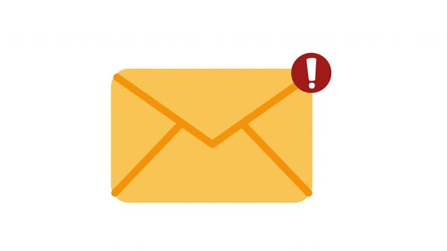 Email, Envelope Mail Flat Animation Cartoon Icon. 4K Video