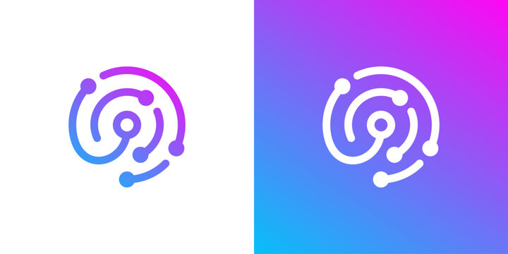 Dual meaning logo combining circle and connection elements, symbolizing unity, continuity, integration, connectivity in a modern identity.