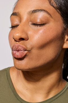 Beautiful multiracial woman in studio 