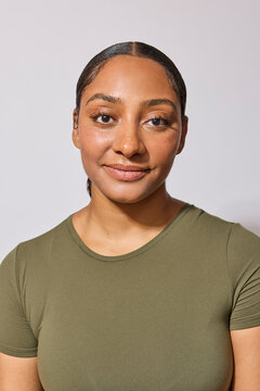 Beautiful multiracial woman in studio 