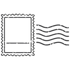 Postage Stamp with Wavy Lines Icon