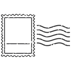 Postage Stamp with Wavy Lines Icon