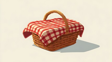 picnic basket on a white background