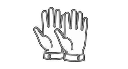 Obraz premium A simple outline illustration depicting a pair of protective gloves, suitable for various industrial or domestic safety contexts and tasks.