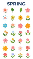 A colorful illustration of various flowers