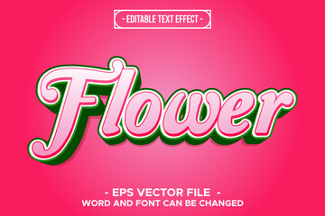 Fototapeta premium Pink Flower Garden Editable Text Effect EPS Vector Graphic