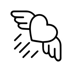 Obraz premium Flying Heart Icon