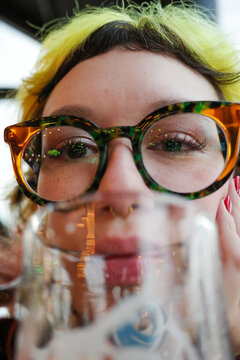 z gen with colorful hair in the park